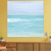 Abstracte Blauwe Zonnegolven in Waterverf Canvas Afdruk (Insitu (Woonkamer))