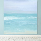 Abstracte Blauwe Zonnegolven in Waterverf Canvas Afdruk (Insitu (Houten vloer))