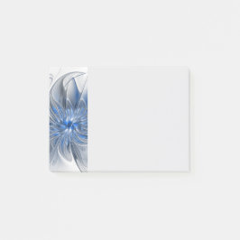 Abstracte blauwgrijze aquarel fractale kunst bloem post-it® notes