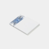 Abstracte blauwgrijze aquarel fractale kunst bloem post-it® notes (Schuin)