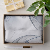 Abstracte blauwgrijze aquarel fractale kunst bloem tissuepapier (Geschenk)