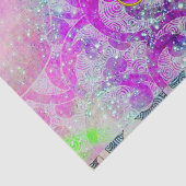 ABSTRACTE BLAUWGROEN BLAUW, PINKWAVELS, SPARKLEN,  TISSUEPAPIER (Detail)