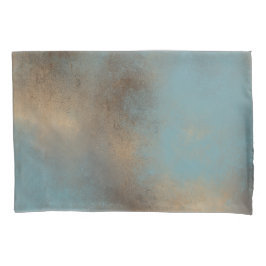 Abstracte Blauwgroen blauwe goudkunst Kussensloop