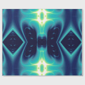 ABSTRACTE BLAUWGROEN BLAUWE LICHTWAVELS EN ZWELLEN CADEAUPAPIER (Vlak)