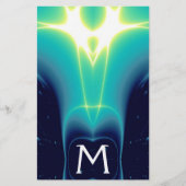 ABSTRACTE BLAUWGROEN BLUE TURQUOISE LICHTWAVELMONO BRIEFPAPIER (Voorkant)