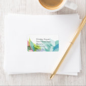 Abstracte Blauwgroen bruiloft voor lip Balm Tube Etiket (Insitu)