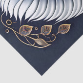 Abstracte Blauwgroen damesillustratie Tissuepapier (Detail)