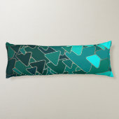 Abstracte Blauwgroen driehoek Lichaamskussen (Achterkant)
