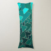 Abstracte Blauwgroen driehoek Lichaamskussen (Voorkant Verticaal)