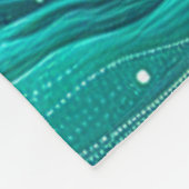 abstracte Blauwgroen en blauwe watergolven Fleece Deken (Hoek)