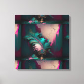 Abstracte Blauwgroen en roze barst Canvas Afdruk (Voorkant)