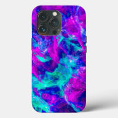 Abstracte Blauwgroen en roze vlammen Case-Mate iPhone Case (Achterkant)