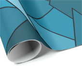 Abstracte Blauwgroen geometrische vormen Cadeaupapier (Rol Hoek)