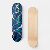 Abstracte Blauwgroen golf Persoonlijk Skateboard (Voorkant)