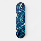 Abstracte Blauwgroen golf Persoonlijk Skateboard (Voorkant)