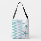 Abstracte Blauwgroen kust met zeesterren Tas (Achterkant)