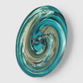 Abstracte Blauwgroen N Gold Dolphin Swirl-klok Grote Klok (Hoek)