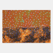 Abstracte Blauwgroen Oranje Confetti Kerstmis Inpakpapier Vel (Voorkant 3)