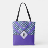 Abstracte Blauwgroen, Paarse & zwarte Tribal Geïns Tote Bag (Achterkant)