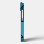 Abstracte Blauwgroen Polygonenbatterij Hoesje (Achterkant / Links)