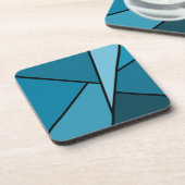 Abstracte Blauwgroen polygons Bier Onderzetter (Linkerzijde)