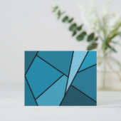 Abstracte Blauwgroen polygons Briefkaart (Staand voorkant)