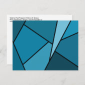 Abstracte Blauwgroen polygons Briefkaart (Voorkant / Achterkant)