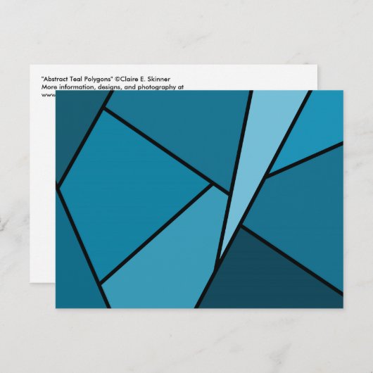 Abstracte Blauwgroen polygons Briefkaart (Voorkant / Achterkant)
