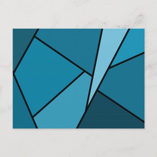 Abstracte Blauwgroen polygons Briefkaart (Voorkant)