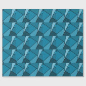 Abstracte Blauwgroen polygons Cadeaupapier (Vlak)