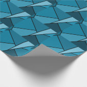 Abstracte Blauwgroen polygons Cadeaupapier (Hoek)