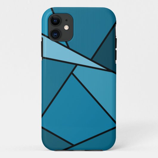 Abstracte Blauwgroen polygons Case-Mate iPhone Case (Achterkant)