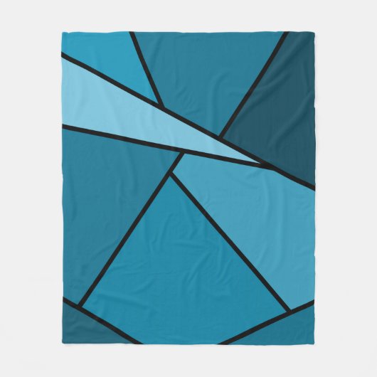 Abstracte Blauwgroen polygons Fleece Deken (Voorkant)