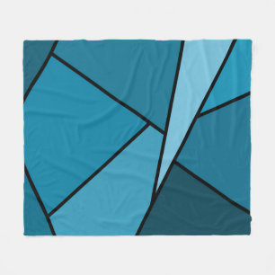Abstracte Blauwgroen polygons Fleece Deken