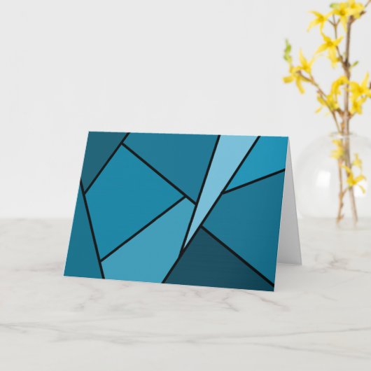 Abstracte Blauwgroen polygons Kaart (Gele Bloem)