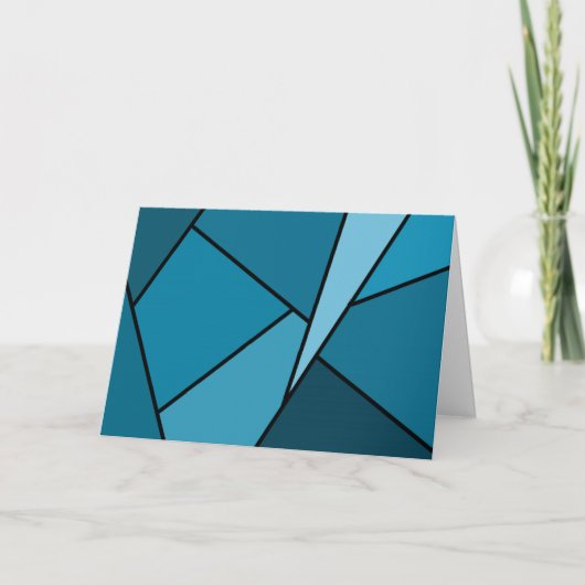 Abstracte Blauwgroen polygons Kaart (Voorkant)