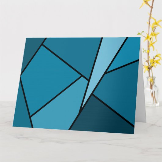 Abstracte Blauwgroen polygons Kaart (Gele Bloem)