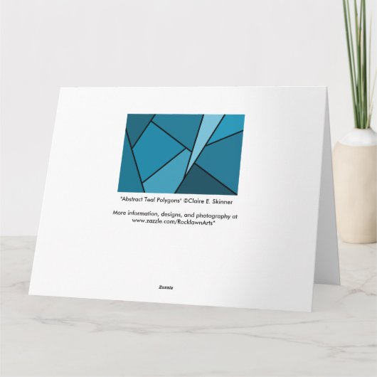 Abstracte Blauwgroen polygons Kaart (Achterkant)