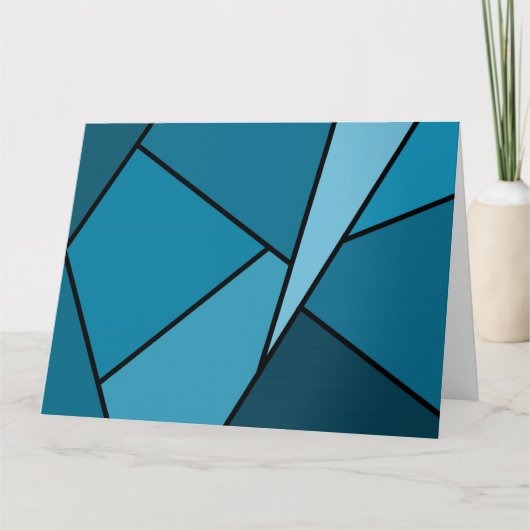 Abstracte Blauwgroen polygons Kaart (Voorkant)