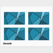 Abstracte Blauwgroen polygons Rechthoekige Sticker (Vel)