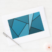 Abstracte Blauwgroen polygons Rechthoekige Sticker (Envelop)