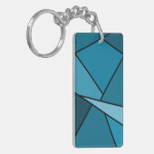 Abstracte Blauwgroen polygons Sleutelhanger (Voorkant Links)