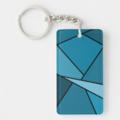 Abstracte Blauwgroen polygons Sleutelhanger (Voorkant)