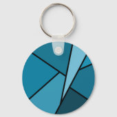 Abstracte Blauwgroen polygons Sleutelhanger (Voorkant)