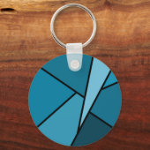 Abstracte Blauwgroen polygons Sleutelhanger (Voorkant)