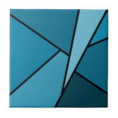 Abstracte Blauwgroen polygons Tegeltje (Voorkant)