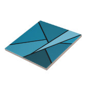 Abstracte Blauwgroen polygons Tegeltje (Zijkant)
