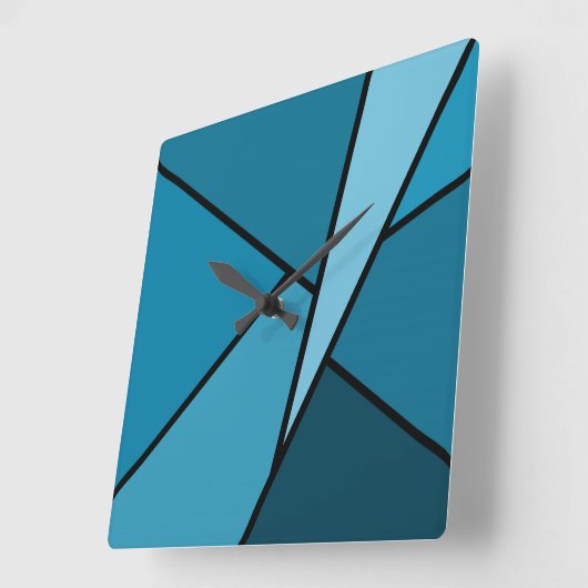 Abstracte Blauwgroen polygons Vierkante Klok (Hoek)