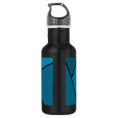 Abstracte Blauwgroen polygons Waterfles (Achterkant)