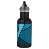 Abstracte Blauwgroen polygons Waterfles (Rechts)